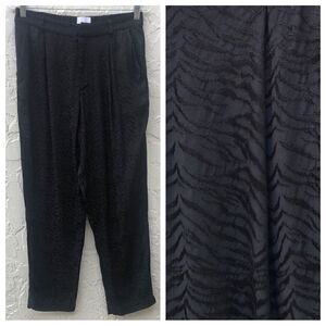 SUNDAYS Black Jacquard Tapered High‎ Rise Trouser Pants Size 2 Zebra Print